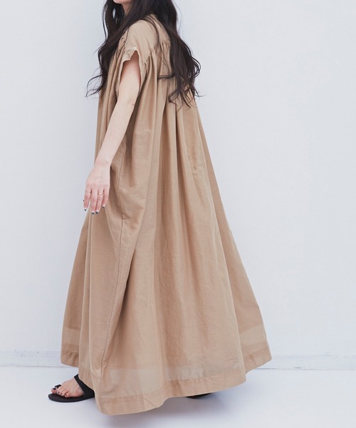 Libra Cue（リブラ キュー）の「シアーコットンボリュームワンピース（ワンピース・レディース・ベージュ/カーキ/ブラック・FREE）」の16枚目の写真