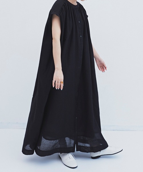 Libra Cue（リブラ キュー）の「シアーコットンボリュームワンピース（ワンピース・レディース・ベージュ/カーキ/ブラック・FREE）」の12枚目の写真