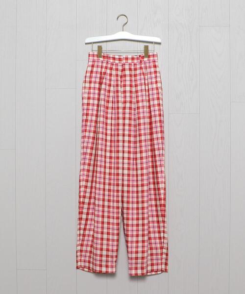 H　BEAUTY&YOUTH UNITED ARROWS（エイチビューティーアンドユースユナイテッドアローズ）の「＜H＞CHECK TUCK TAPERED PANTS/パンツ（その他パンツ・レディース・オリーブ/ピンク・S/M）」の6枚目の写真