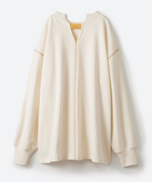 haco!（ハコ）の「【高橋愛さんコラボ】前後で印象を変えて楽しめる 配色デザインのスウェットトップス by LOVE&PEACE PROJECT（スウェット・レディース・グレー/アイボリー・SMALL/MEDIUM/LARGE/X-LARGE）」の10枚目の写真