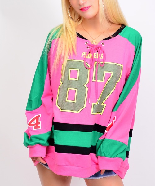 babyShoop(ベイビーシュープ)の「ナンバリング長袖TOPS(スウェット・レディース・ホワイト/ブラック/ブルー/レッド/ピンク・FREE)」の4枚目の写真