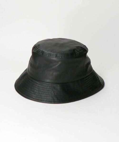 green label relaxing（グリーンレーベルリラクシング）の「＜green label relaxing＞フェイクレザー バケットハット（ハット・メンズ・ブラック/モカ・FREE）」の4枚目の写真