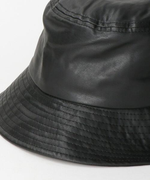 green label relaxing（グリーンレーベルリラクシング）の「＜green label relaxing＞フェイクレザー バケットハット（ハット・メンズ・ブラック/モカ・FREE）」の5枚目の写真
