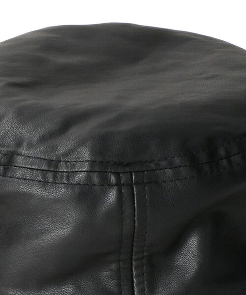 green label relaxing（グリーンレーベルリラクシング）の「＜green label relaxing＞フェイクレザー バケットハット（ハット・メンズ・ブラック/モカ・FREE）」の6枚目の写真