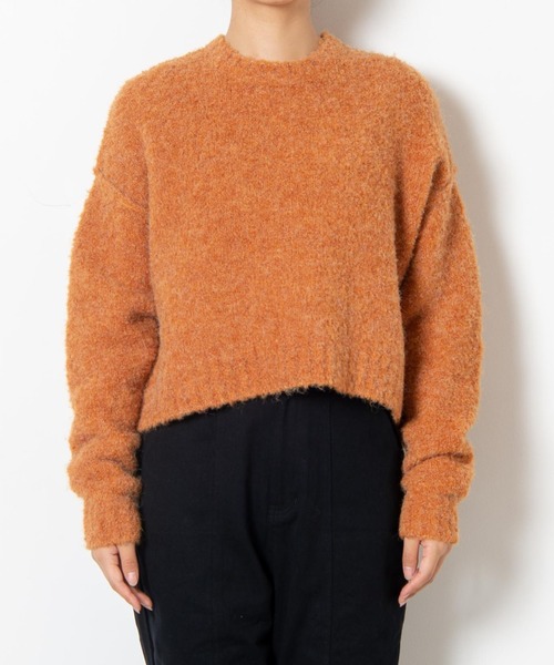 WEGO（ウィゴー）の「WEGO/モヘアライクショートニット（ニット/セーター・レディース・オフホワイト/オレンジ/サックスブルー・FREE）」の20枚目の写真