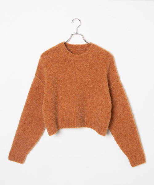 WEGO（ウィゴー）の「WEGO/モヘアライクショートニット（ニット/セーター・レディース・オフホワイト/オレンジ/サックスブルー・FREE）」の6枚目の写真