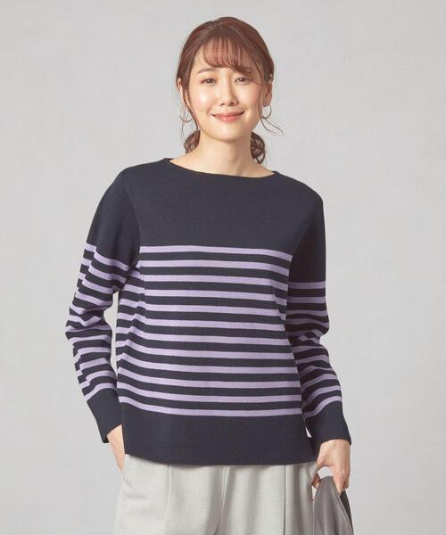 closet story（クローゼットストーリー）の「＜closet story＞ボーダー ニット プルオーバー -ウォッシャブル-（ニット/セーター・レディース・ホワイト/ブラック/ネイビー・FREE）」の15枚目の写真