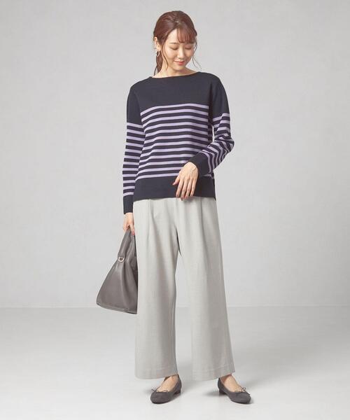 closet story（クローゼットストーリー）の「＜closet story＞ボーダー ニット プルオーバー -ウォッシャブル-（ニット/セーター・レディース・ホワイト/ブラック/ネイビー・FREE）」の13枚目の写真