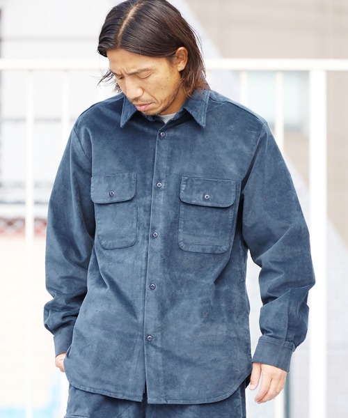 FIVE BROTHER(ファイブブラザー)の「FIVE BROTHERS/ファイブブラザーズ ベロアシャツ(シャツ/ブラウス・メンズ・ネイビー/ブラック/ブラウン・L/M)」の16枚目の写真
