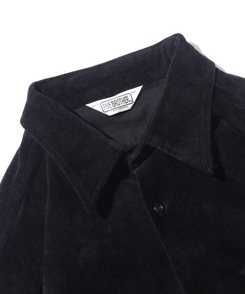 FIVE BROTHER(ファイブブラザー)の「FIVE BROTHERS/ファイブブラザーズ ベロアシャツ(シャツ/ブラウス・メンズ・ネイビー/ブラック/ブラウン・L/M)」の5枚目の写真
