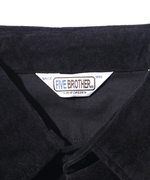 FIVE BROTHER(ファイブブラザー)の「FIVE BROTHERS/ファイブブラザーズ ベロアシャツ(シャツ/ブラウス・メンズ・ネイビー/ブラック/ブラウン・L/M)」の4枚目の写真