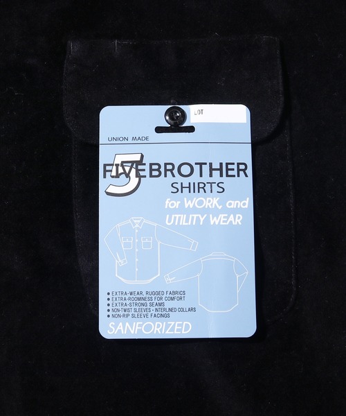 FIVE BROTHER(ファイブブラザー)の「FIVE BROTHERS/ファイブブラザーズ ベロアシャツ(シャツ/ブラウス・メンズ・ネイビー/ブラック/ブラウン・L/M)」の7枚目の写真