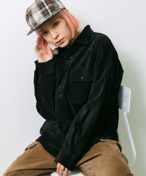 FIVE BROTHER(ファイブブラザー)の「FIVE BROTHERS/ファイブブラザーズ ベロアシャツ(シャツ/ブラウス・メンズ・ネイビー/ブラック/ブラウン・L/M)」の14枚目の写真