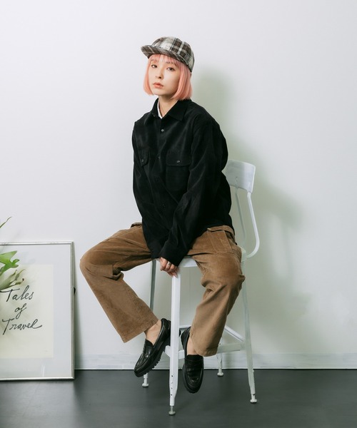 FIVE BROTHER（ファイブブラザー）の「FIVE BROTHERS/ファイブブラザーズ ベロアシャツ（シャツ/ブラウス・メンズ・ネイビー/ブラック/ブラウン・L/M）」の20枚目の写真