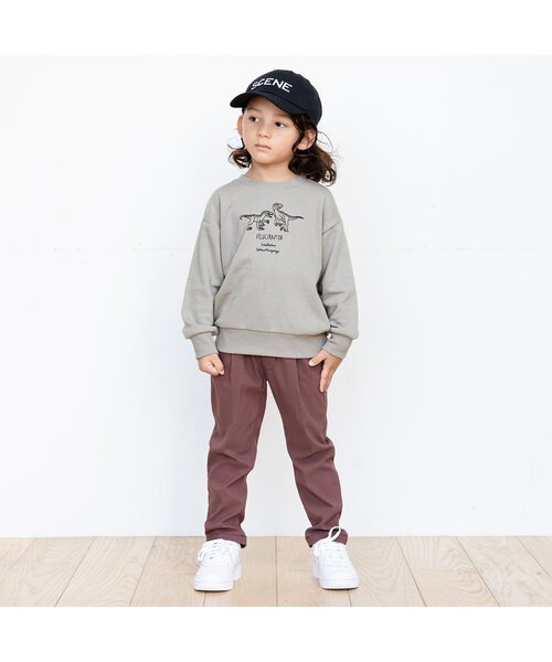 BREEZE（ブリーズ）の「恐竜刺繍トレーナー（スウェット・キッズ・オレンジ/グリーン/ネイビー/グレー/ブラック/イエロー/サックスブルー・100/110/130/140/80/90/120）」の8枚目の写真