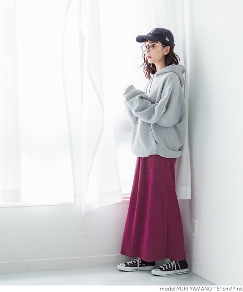 coca(coca)(コカ)の「厚手リブスカート(スカート・レディース・チャコールグレー/ブラック/ピンク/グリーン/アイボリー/キャメル・ONE SIZE)」の14枚目の写真
