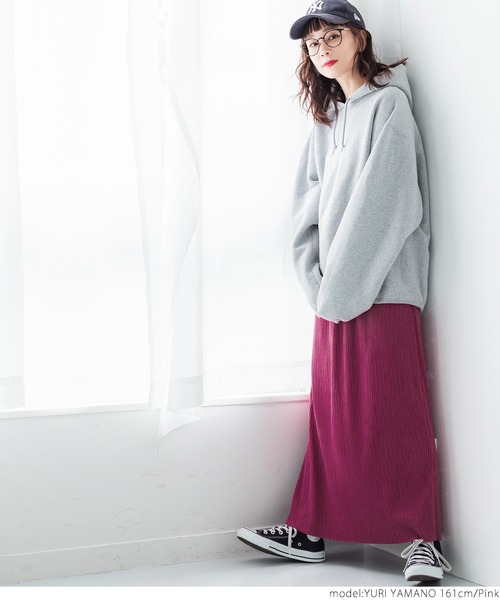coca(coca)(コカ)の「厚手リブスカート(スカート・レディース・チャコールグレー/ブラック/ピンク/グリーン/アイボリー/キャメル・ONE SIZE)」の8枚目の写真