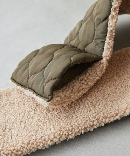 CIAOPANIC TYPY（チャオパニックティピー）の「【KIDS】キッズキルティングボアコンビマフラー（マフラー・キッズ・アイボリー/カーキ・ONE SIZE）」の3枚目の写真