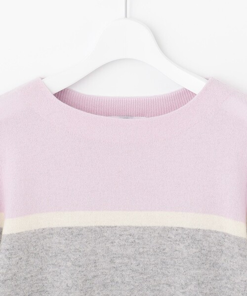 J.PRESS Ladies(J.プレス レディス)の「【洗える】CASHMERE BLENDⅡ カラーブロック ニット(ニット/セーター・レディース・ホワイト系1/ブラウン系1/ふじ色系1/サックスブルー系1・SMALL)」の10枚目の写真