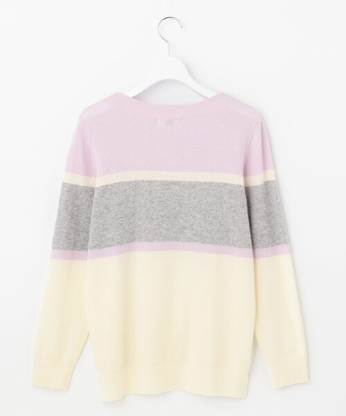 J.PRESS Ladies(J.プレス レディス)の「【洗える】CASHMERE BLENDⅡ カラーブロック ニット(ニット/セーター・レディース・ホワイト系1/ブラウン系1/ふじ色系1/サックスブルー系1・SMALL)」の11枚目の写真