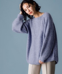 RASW アルパカ混ボートネックニット