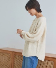 RASW アルパカ混ボートネックニット