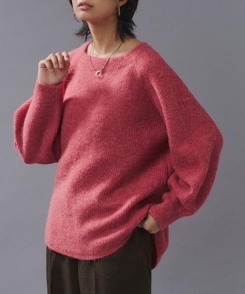 RASW（ラス）の「RASW アルパカ混ボートネックニット（ニット/セーター・レディース・ライトグレー/ネイビー/ピンク/ライトベージュ/ブルー系その他/モカ/ライトブルー/レッド・M/L）」の16枚目の写真