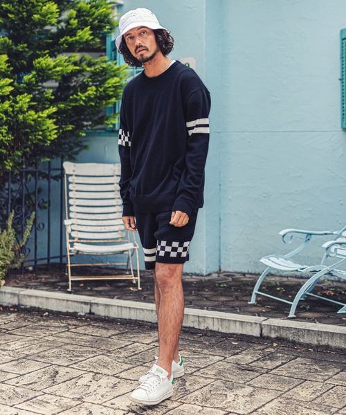 MARBLES（マーブルズ）の「mn2491-CHECKER BORDER KNIT PULLOVER ニットプルオーバー（ニット/セーター・メンズ・ネイビー/トップグレー・L/XL/M）」の5枚目の写真