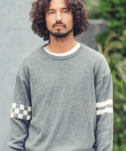 MARBLES（マーブルズ）の「mn2491-CHECKER BORDER KNIT PULLOVER ニットプルオーバー（ニット/セーター・メンズ・ネイビー/トップグレー・L/XL/M）」の10枚目の写真