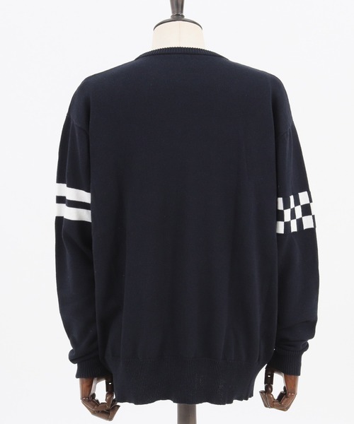 MARBLES（マーブルズ）の「mn2491-CHECKER BORDER KNIT PULLOVER ニットプルオーバー（ニット/セーター・メンズ・ネイビー/トップグレー・L/XL/M）」の16枚目の写真