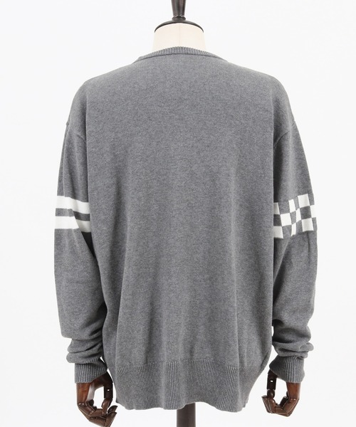 MARBLES（マーブルズ）の「mn2491-CHECKER BORDER KNIT PULLOVER ニットプルオーバー（ニット/セーター・メンズ・ネイビー/トップグレー・L/XL/M）」の18枚目の写真