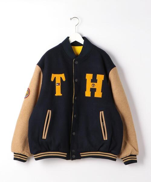Timberland(ティンバーランド)の「<Timberland × Tommy Hilfiger> REVER VARSITY JK/ヴァーシティジャケット(スタジャン・メンズ・ネイビー・M/L)」の1枚目の写真
