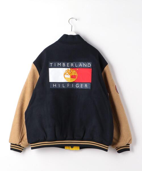 Timberland(ティンバーランド)の「<Timberland × Tommy Hilfiger> REVER VARSITY JK/ヴァーシティジャケット(スタジャン・メンズ・ネイビー・M/L)」の2枚目の写真