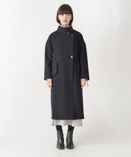 La SRIC（ラスリック）の「La SRIC / バイカラーネックロングCT/ウール100（その他アウター・レディース・ブラック/モカ・38）」の16枚目の写真