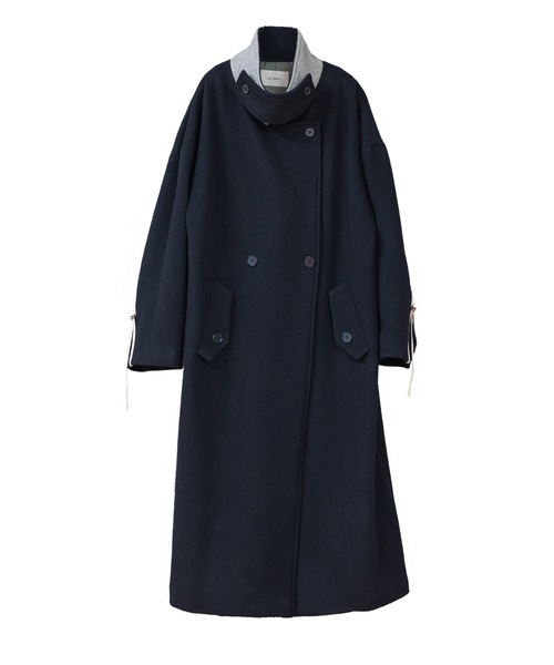 La SRIC（ラスリック）の「La SRIC / バイカラーネックロングCT/ウール100（その他アウター・レディース・ブラック/モカ・38）」の12枚目の写真