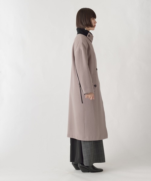 La SRIC（ラスリック）の「La SRIC / バイカラーネックロングCT/ウール100（その他アウター・レディース・ブラック/モカ・38）」の13枚目の写真