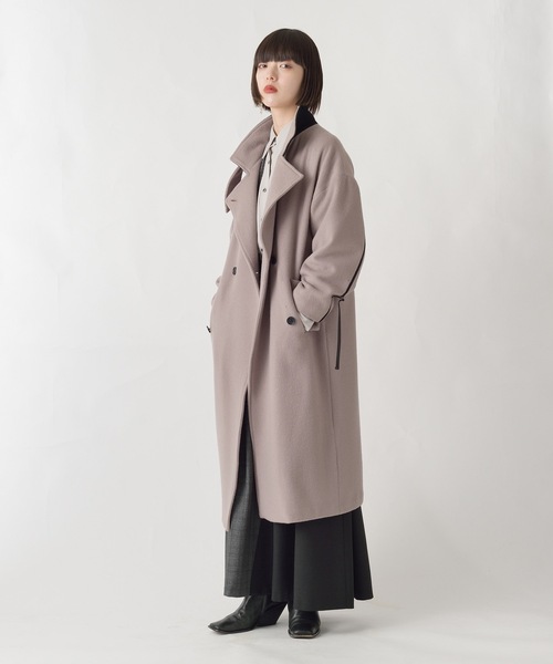 La SRIC（ラスリック）の「La SRIC / バイカラーネックロングCT/ウール100（その他アウター・レディース・ブラック/モカ・38）」の10枚目の写真