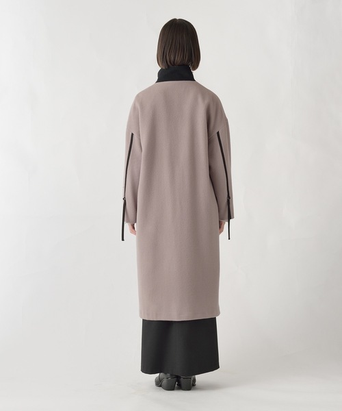 La SRIC（ラスリック）の「La SRIC / バイカラーネックロングCT/ウール100（その他アウター・レディース・ブラック/モカ・38）」の5枚目の写真