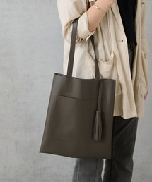 Actually | フェイクレザー フラットトート(トートバッグ)