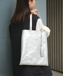 フェイクレザー フラットトート