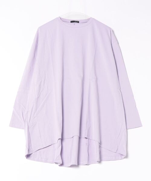 RANAN（ラナン）の「[サスティナブル]綿100％フレアーシルエット長袖ロンT（Tシャツ/カットソー・レディース・オフホワイト/ベージュ/ブラック/ダークブルー/ダークブラウン/オレンジ系その他/ライトグレー/イエロー/パープル/チャコール・LL/M/L/3L）」の8枚目の写真