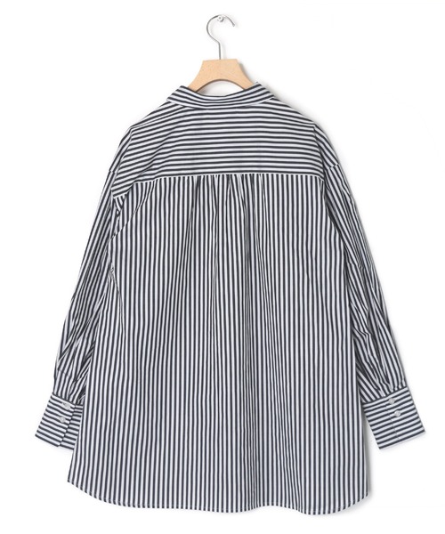 w closet（ダブルクローゼット）の「先染めストライプシャツ羽織（シャツ/ブラウス・レディース・ピンク/グリーン/ブラック・FREE）」の7枚目の写真