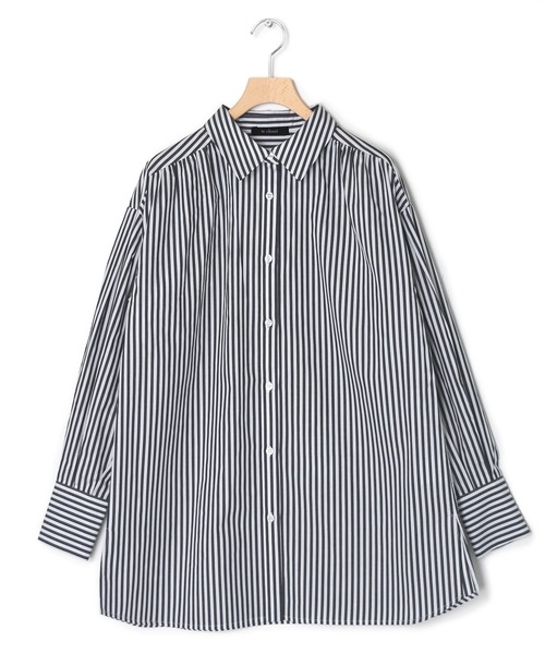 w closet（ダブルクローゼット）の「先染めストライプシャツ羽織（シャツ/ブラウス・レディース・ピンク/グリーン/ブラック・FREE）」の9枚目の写真