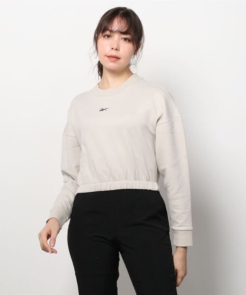 Reebok(リーボック)の「DreamBlend コットンミッドレイヤー スウェットシャツ / DreamBlend Cotton Midlayer Sweatshirt(スウェット・レディース・ブラック/ベージュ系その他・X-SMALL/MEDIUM/X-LARGE/LARGE/XX-LARGE/SMALL)」の6枚目の写真