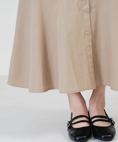 acro（アクロ）の「イレヘムマーメイドシャツワンピース/AC1306（シャツワンピース・レディース・ベージュ/ブラック/ホワイト・ﾌﾘ-）」の10枚目の写真