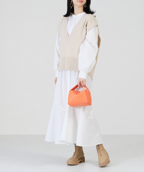 acro（アクロ）の「イレヘムマーメイドシャツワンピース/AC1306（シャツワンピース・レディース・ベージュ/ブラック/ホワイト・ﾌﾘ-）」の5枚目の写真