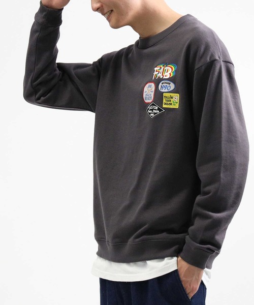 BACK NUMBER（バックナンバー）の「【BACK NUMBER】ワッペンクルースウェット（スウェット・メンズ・ブラック/ライム/ライトグレー・M/L/XL）」の2枚目の写真