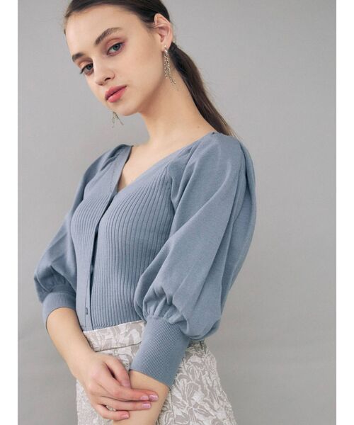 MERCURYDUO（マーキュリーデュオ）の「3WAYパワショルリブニットカーディガン（カーディガン/ボレロ・レディース・アイボリー/ピンク/ブルー/ダークブラウン・FREE）」の5枚目の写真