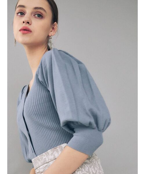 MERCURYDUO（マーキュリーデュオ）の「3WAYパワショルリブニットカーディガン（カーディガン/ボレロ・レディース・アイボリー/ピンク/ブルー/ダークブラウン・FREE）」の6枚目の写真