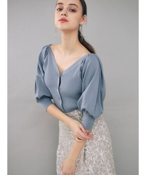 MERCURYDUO（マーキュリーデュオ）の「3WAYパワショルリブニットカーディガン（カーディガン/ボレロ・レディース・アイボリー/ピンク/ブルー/ダークブラウン・FREE）」の7枚目の写真